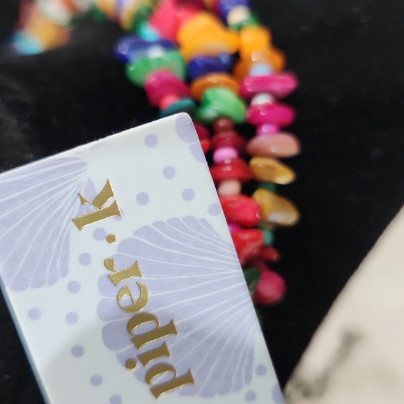 🔹️Piper K🔹️ Nautical Shell Reef Glass Coral 18" Multicolor Rainbow Necklace - Picture 6 of 6